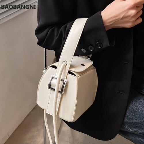Solid color Tote Bucket bag New High-quality PU Leather Womens Designer Handbag Shoulder Messenger Bag