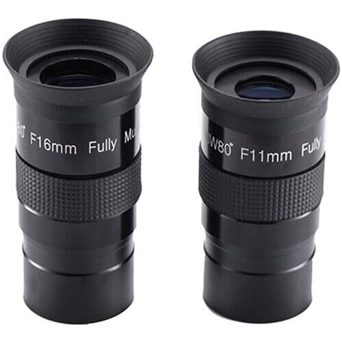 1.25inch Ultra Wide Angle 80 Degree Eyepiece 11mm 16mm HD Fully Multi-coated Optical Lens Astronomical Telescope Accessories