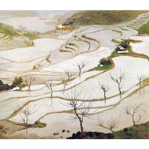 Landscape Jigsaw 500 pieces Wooden puzzles Chinese wind mountain water aromatic peach holiday gift