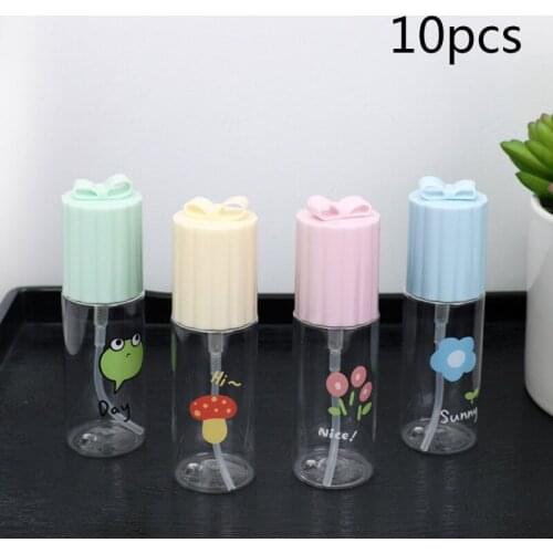 10Pcs/Set 35ml Plastic Empty Spray Bottles Cartoon Floral Portable Refillable Fine Mist Sprayer Perfume Container