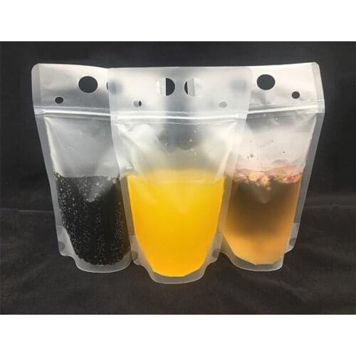450ml Zip Lock Drink Coffee Plastic Packaging Bag Plastic Drink Packaging Bag Beverage Resealable 200pcs/lot Free shipping