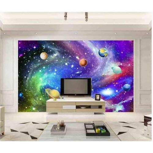 Custom photo wallpaper 3d murals wallpapers Cosmic star solar system planet 3D mural background wall papers home decor