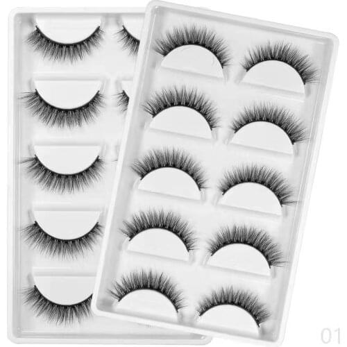 5 Pairs New Fashion Women Soft Natural Long Cross Fake Eye Lashes Handmade Thick False Eyelashes Extension Beauty Makeup Tools