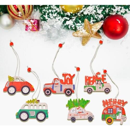 Merry Christmas Wooden Train Pendants Decor For Home Christmas Tree Hanging Ornament Xmas Gifts Navidad New Year 2021