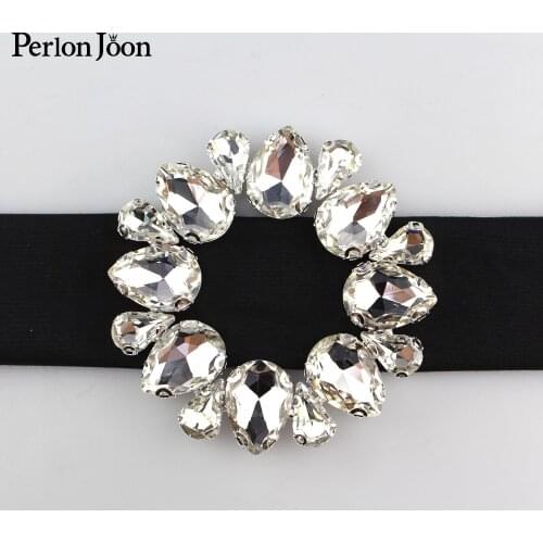 6.3cm(inner2.7cm) 2pcs/lot strass silver belt buckles rhinestone surround crystal buckles for wedding shoes accessories KT003