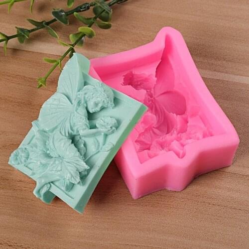Cute Female Angel Shape 3D Fondant Silicone Mold for Cake Food Grade Putty Pastry Clay Soap Candle Tools