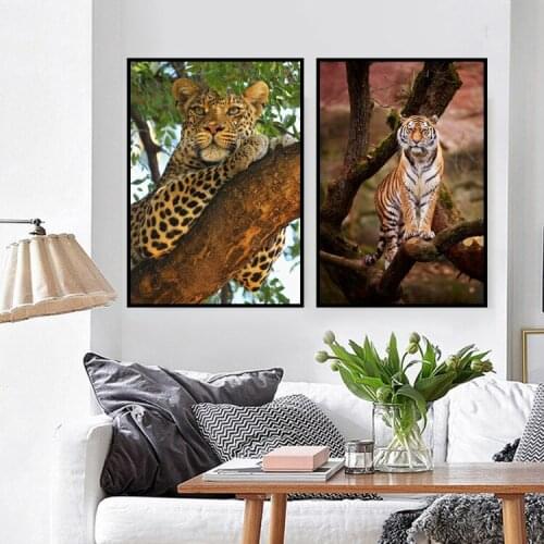 Modern Wall Art Animals Panther Leopard Canvas Painting Wall Pictures for Living Room Wall Art Posters Prints Home Cuadros Decor