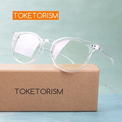 Toketorism Trendy Womans Eyeglasses Frame Vintage Glasses Round Transparent Men Accessories 3822