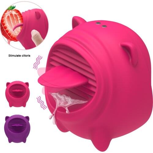 Tongue Licking Vibrator Sex Toys For Women Clitoris Vagina Stimulator Oral Tongue Sucking Nipples Massage Adult Products