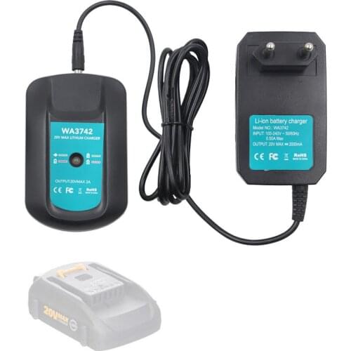 WA3742 Li-ion Battery Charger 2.0A For Worx 20V 18V Lithium Battery WA3875 WA3520 WA3525 WA3578 WA3575 Fast Charger