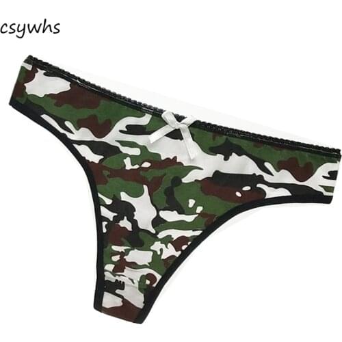 CSYWHS Sexy Cotton Panty Shorts Underwear Panties Women Camouflage Low Rise Briefs Lingerie Intimates for Women 4Pcs/lot M L XL