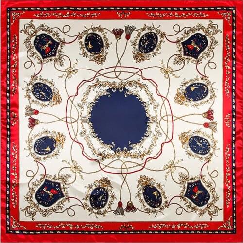 Ladies square scarf silk shawl headscarf 90X90 cm long hair girl handkerchief