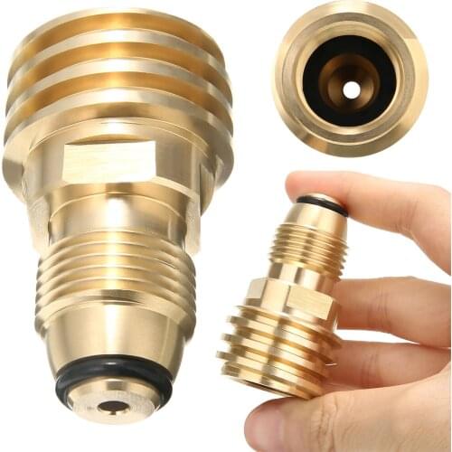 1pc Propane Gas Adapter Converts POL LP Tank Service Valve to QCC1/Type1 Outlet Brass Adapter