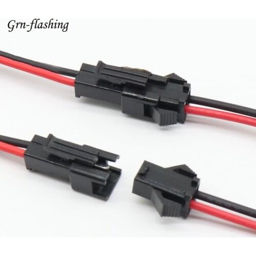 10 Pairs 2pin Connector 15cm Long JST SM 2 Pins Plug Male To Female Wire Single Color LED Strip DC Power Cable Belt Tape Lights