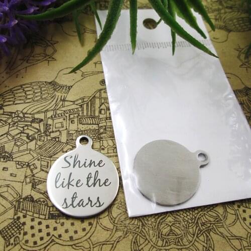 20pcs--"Shine Like The Stars"stainless steel charms 5 styles for choosing DIY Charms for necklace bracelet