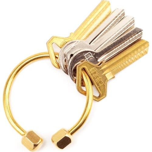 100% Brass Keychain Small Key Holder Clip EDC Travel Metal Organizer Pocket Folder Portable Mini Purse Keys Wallet 2019 Fashion
