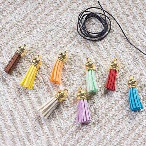 100Pcs Keychain Tassels Leather Tassel Jewelry Making Tassel Pendants Tassel Charm for Keychain DIY Craft Supplies