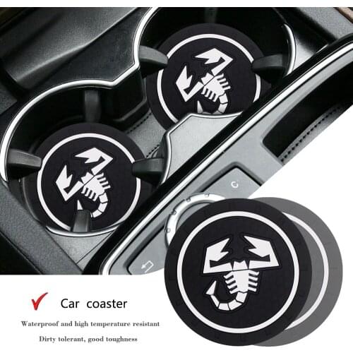 2PCS Car cup anti-slip pad Epoxy Cup Holder Mat Pad Bottle Built-in car styling for FIAT 500 500X 500L 124 Spider Coupe Panda