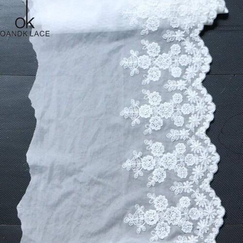 2 YARD lace cotton embroidery lace french gauze lace ribbon fabric diy trims handmade clothing wedding sewing Accessories