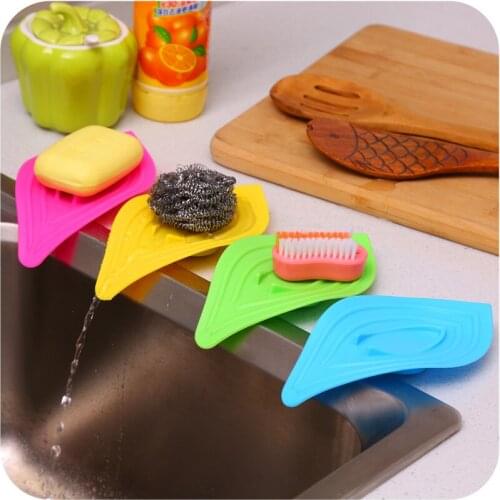 3pcs Leaf shape soap holder shelf cleaning sponge holder soap drain rack storage box organizer kitchen accessories