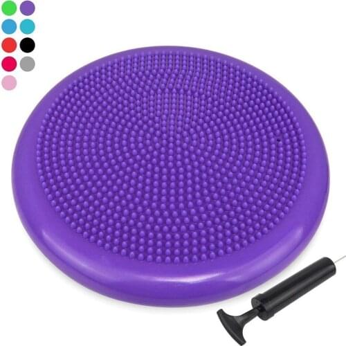 33cm Inflatable Yoga Wobble Stability Balance Ball Disc Massage Cushion Mat Stepping Stones Physical Fitness Equipment +Air Pump