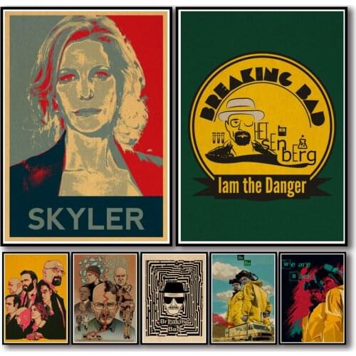 36 Designs Breaking Bad Kraftpaper Poster Alternative Painting Abstract Wall Sticker for Coffee House Bar A3 1