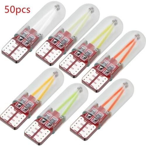 50pcs T10 led car Bulb 194 led t10 cob Car Light 168 Interior Lighting Parking white blue Vehicle Signal Lamp auto car styling