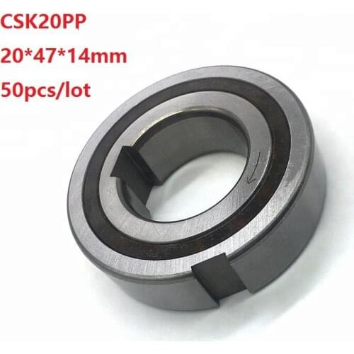 50pcs/lot CSK20PP 20mm High Quality One Way Clutch Bearing With dual keyway Sprag Freewheel Backstop Bearing 20*47*14mm