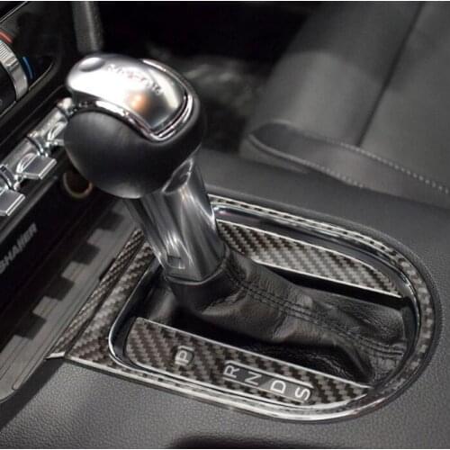 Airspeed Carbon Fiber Car Gearshift Panel Frame Cover Stickers For Ford Mustang 2015-2017 Car Accessories Car Stickers Styling