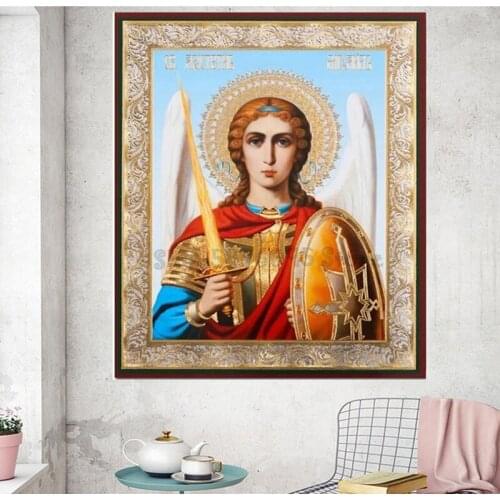 5d Archangel Michael diamond painting full square round drill 3d diamond embroidery icon orthodox religion art for decor TT5592