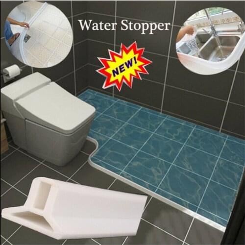 Shower Barrier Bathroom And Kitchen Water Stopper Collapsible Threshold Water Dam Shower Barrier and Retention System Bathroom