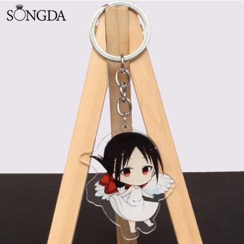 Anime Kaguya-sama Love Is War Acrylic Keychain Cute Cartoon Characters Two-Sided Keyring Fashion Jewelry Decorations Gifts