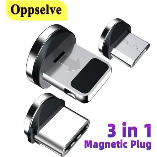 For iPhone Micro USB Type C Fast Charger Magnetic Adapter 3 IN 1 Magnet Plug For Samsung Xiaomi Huawei Converter USBC Connector
