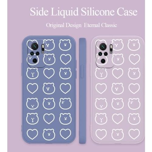 Jane For Xiaomi Redmi Note 10 10S 9T 9 8 7 Pro MAX Case Bear Soft Cover Redmi 9 9A 9T K40 K30 K20 Pro Shockproof Phone Case