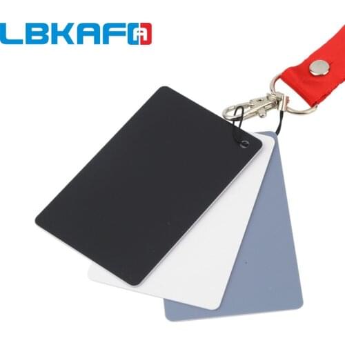LBKAFA Digital Camera 3 in 1 17.5*12cm White Black Grey Balance Cards Gray Card with Neck Strap for Digital Photography Camera
