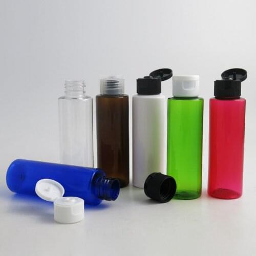 24 x 100ml Travel Refillable Lotion Cream Plastic Bottle Plastic Flip Top Cap 100cc Square Shoulder Dispensing Cosmetic Bottle