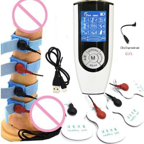 Dual Output Host Electric Shock Kits,Anal Plug Penis Plug,Nipple Clamps,Electro Stimulate Penis Ring Medical Themed Sex Toys
