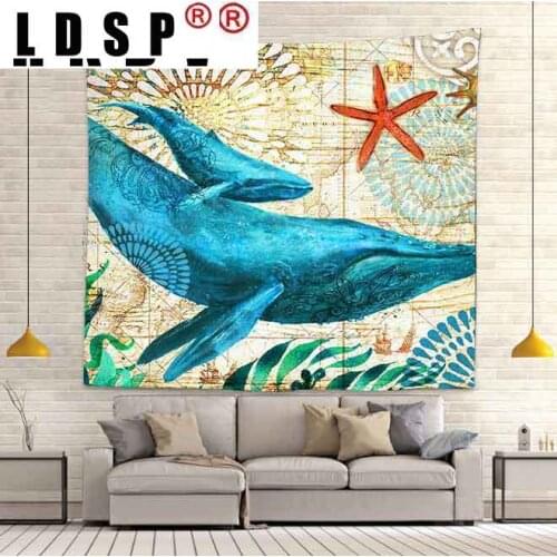 LDSP Tapestry Whale Bear Mushroom Wall Hanging Sleeping Pad Sandy Beach Throw Towel Rug Blanket Camping Tent Wall Cloth Decor