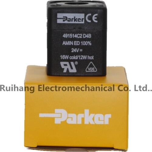 Parker coil 491514C2 D4B AMIN ED100% 24V= 16Wcold/12Whot