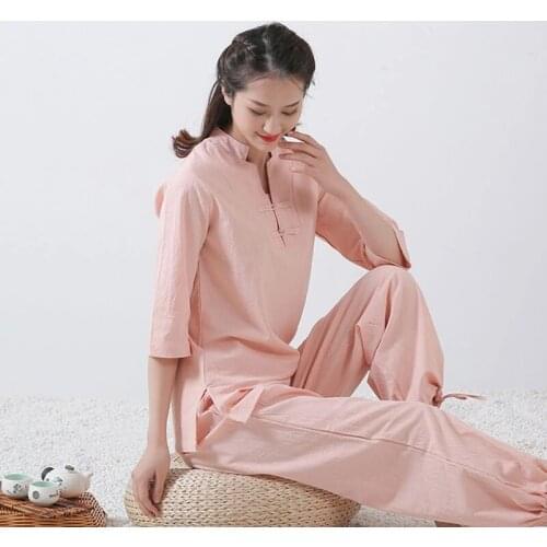 Aransue Cotton Linen Taiji Suit Chinese Style Vintage Casual Shirt And Pants Plus Size 5XL Good Quality Sets