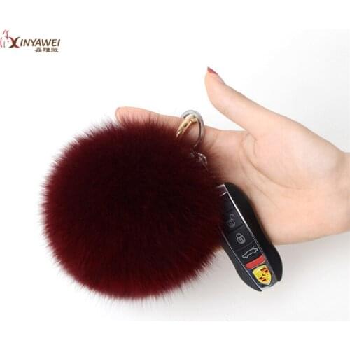 MuLTI-Coior Hair Ball Fox Key Ring Velvet Ball Key Chain Bag Beautiful Fluffy Fox Ball Pendant Accessories