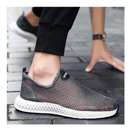 2020 New Summer Breathable Mesh Men Shoes Lightweight Men Flats Fashion Casual Male Shoes Brand Designer Men Loafers Size 39-44