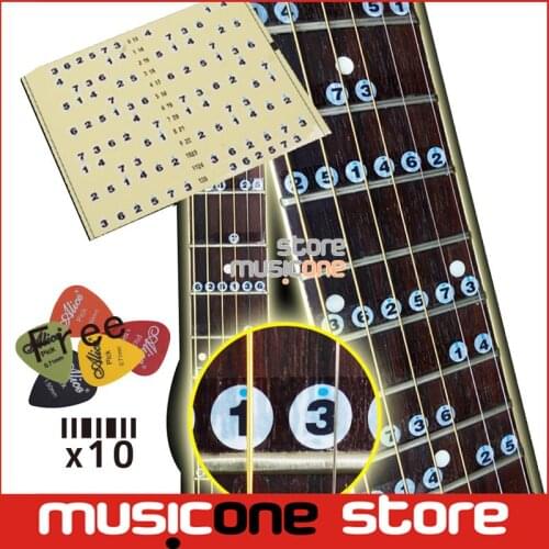 Fretboard Note Inlay Stikers for Acoustic Electric Guitar Neck Decal with 5pcs Free Picks