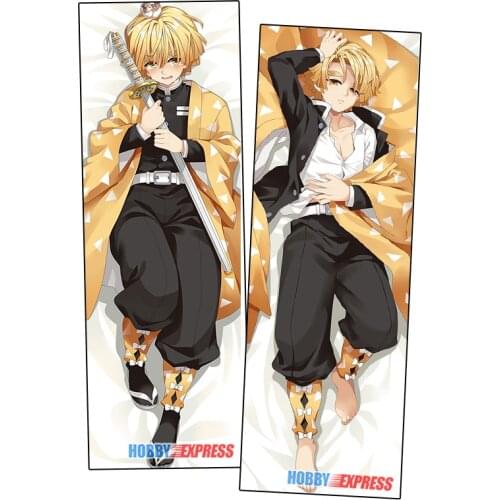 Hobby Express Anime Dakimakura Japanese Otaku Waifu Hugging Pillow Cover Zenitsu Agatsuma Demon Slayer Kimetsu no Yaiba ZMZ00183