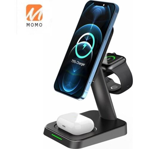 Wholesale 2021 New Magsafe 3 in 1 Table Magnetic Wireless Fast Charger Holeder for Iphone 12 Series and More