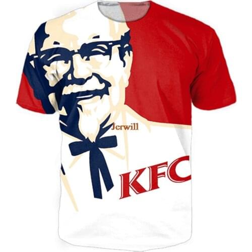 New Fashion 3D Printed KFC Man T-Shirts Unique Fashion Top Tees