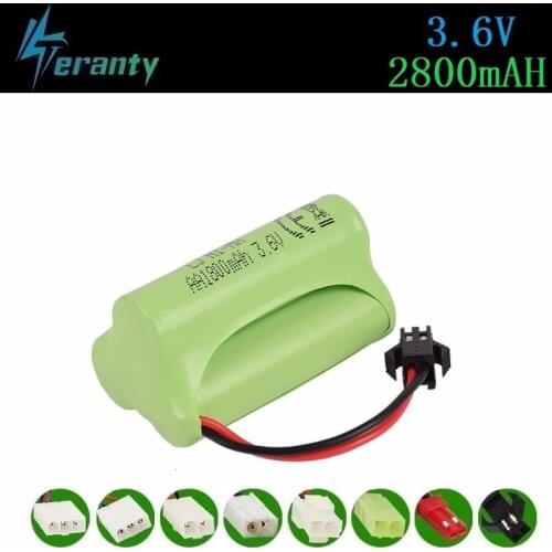 2800mah 3.6v Rechargeable Battery For Rc toys Cars Tanks Robots Gun NiMH Battery AA 3.6v 2400mah Batteries Pack For Rc Boat 1PCS