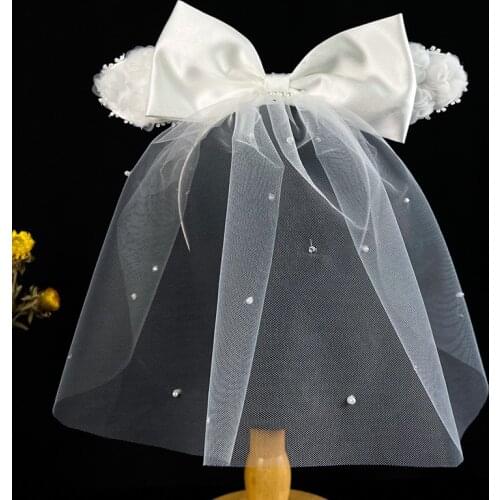 Cute girl sweet bow hairbands New Bridal Hair Hoop Silk Headdress Bridal Wedding Hair Accessories