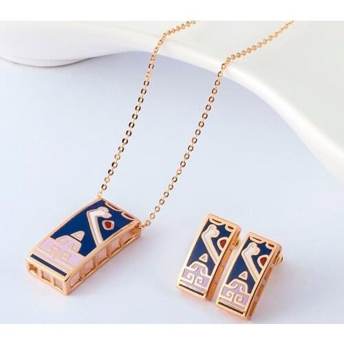 R&X Fashion woman Sets Fine Costume Jewelry Sets Engagement Gift Bridal Joias Ouro Jewelry Necklace/earrings Heart Sieraden