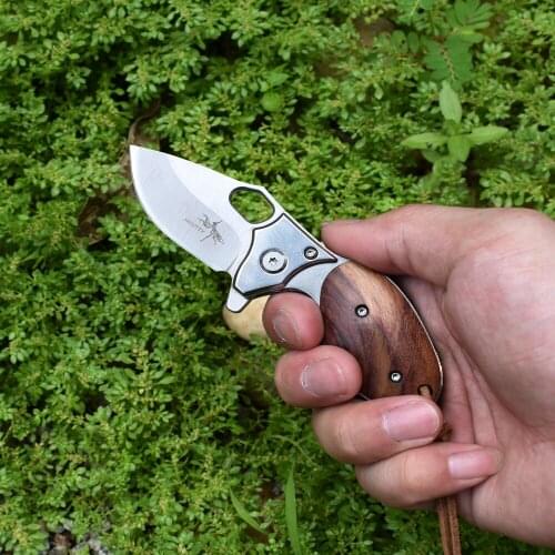 D2 Folding Knife 58HRC EDC Outdoor Survival Camping Hunting Pocket Knife Wood Handle Utility knives Self Defense Dropshipping